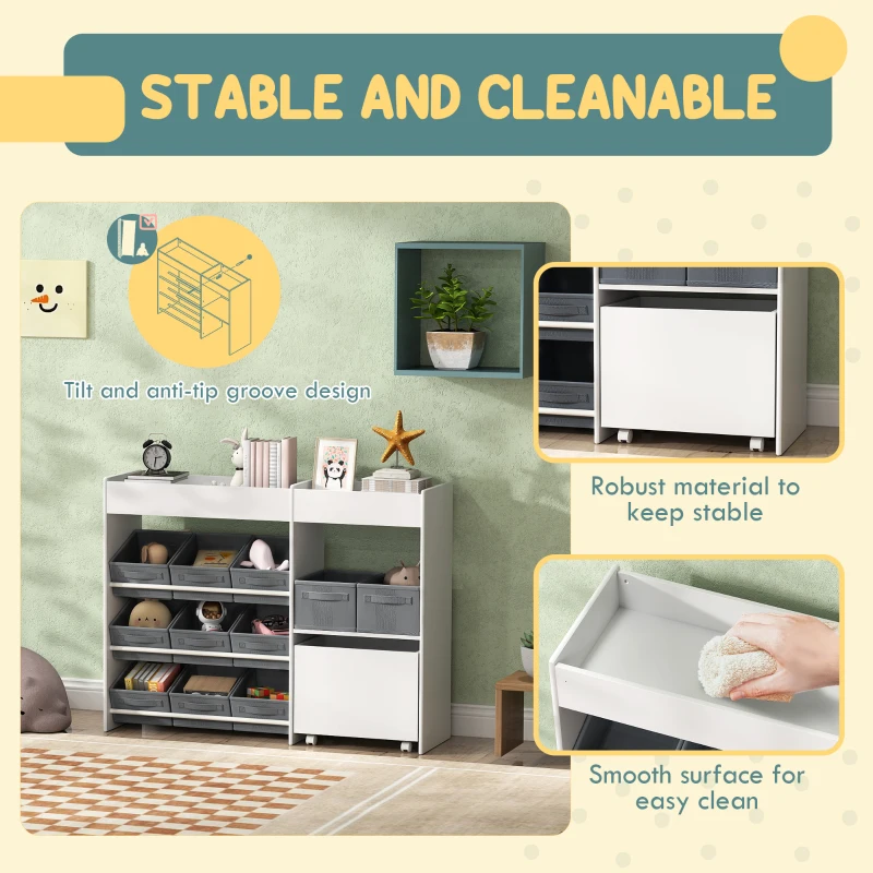 Szafka na zabawki dla dzieci, półki, 3 naklejki, regał na książki