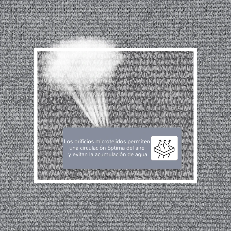 Outsunny Toldo Vela Rectangular 4x3 m Protección Rayos UV con Bolsa de Transporte Anillas de Acero Inoxidable y Cuerdas Gris