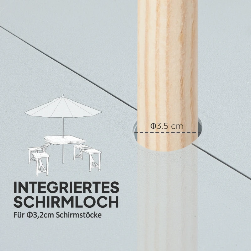 Stół campingowy składany z 4 krzesłami, aluminiowy