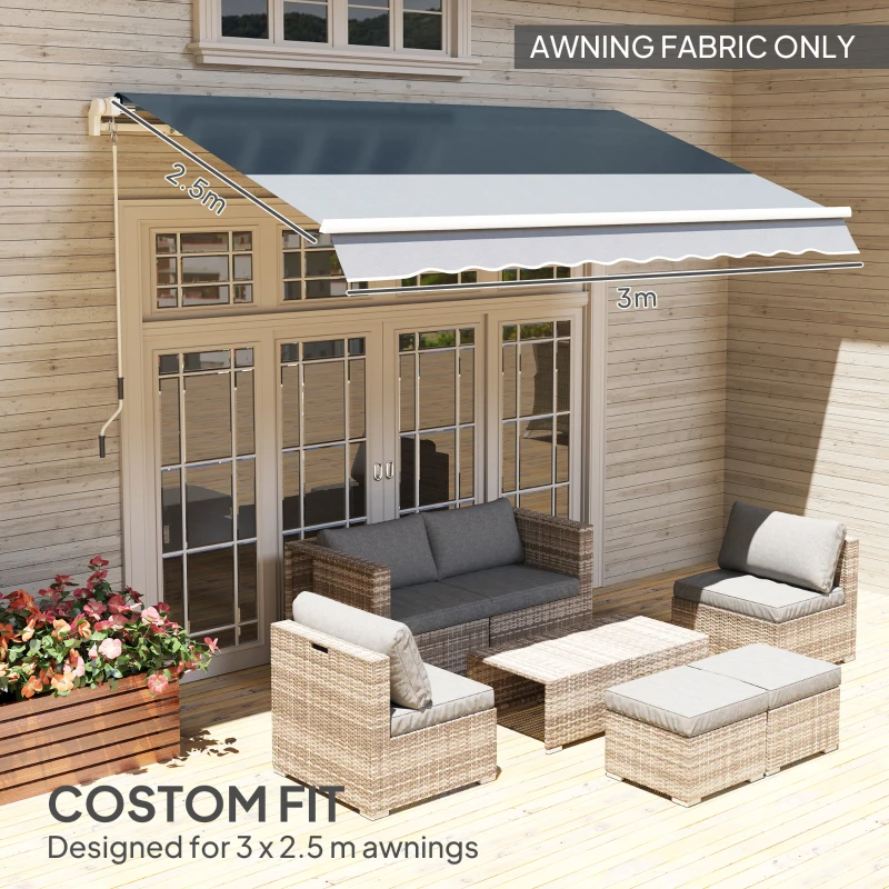 Tkanina do markiz, wodoodporna, z falbaną, materiał zastępczy