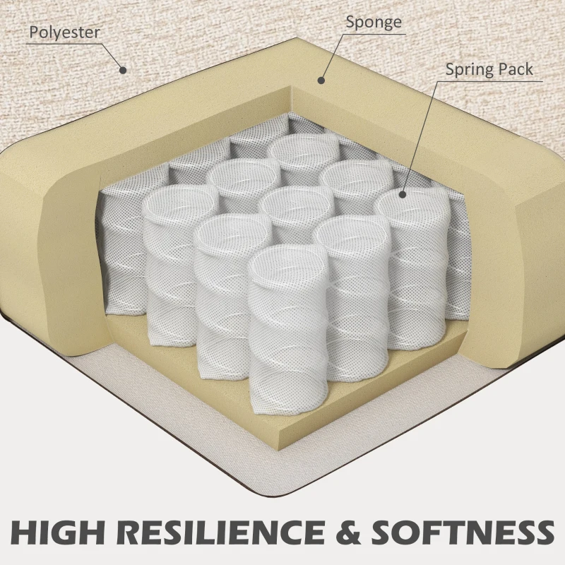 Sofa 2-osobowe, welurowe, z grubymi poduszkami, Beżowe