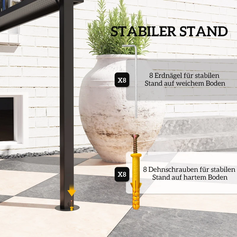 Pawilon grillowy 250x160x250 cm, wodoodporny, UV-ochrona