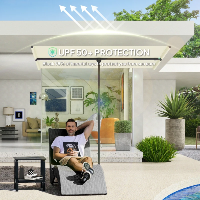 Parasol ogrodowy 180° obrotowy, regulowana wysokość, markiza