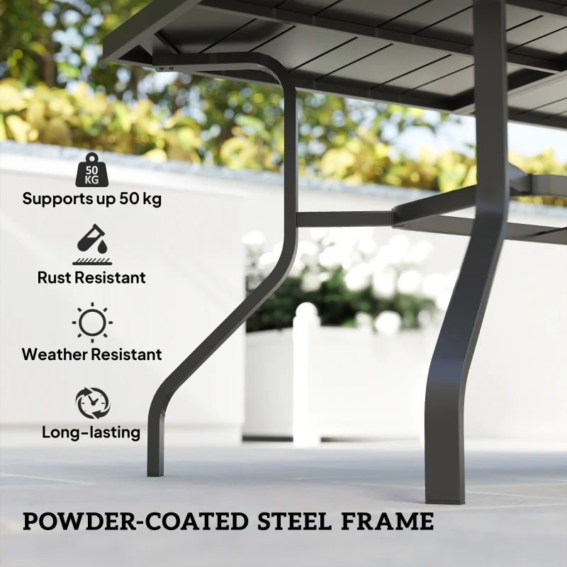 Stół ogrodowy 152x90 cm, stalowy, odporny na warunki atmosferyczne