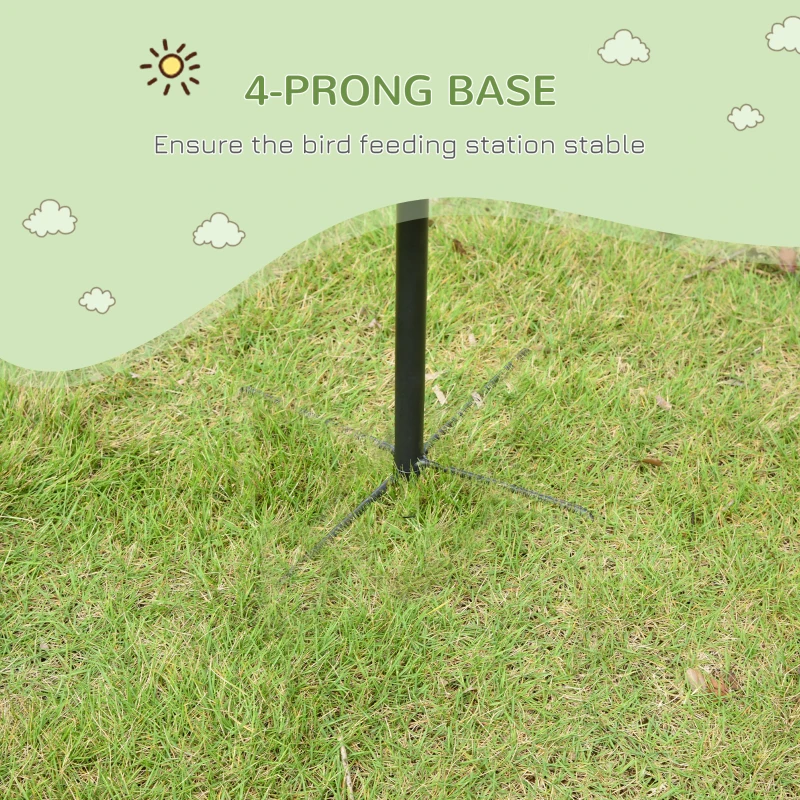 Stacja karmienia ptaków PawHut, 208 cm, 4 haki, czarna