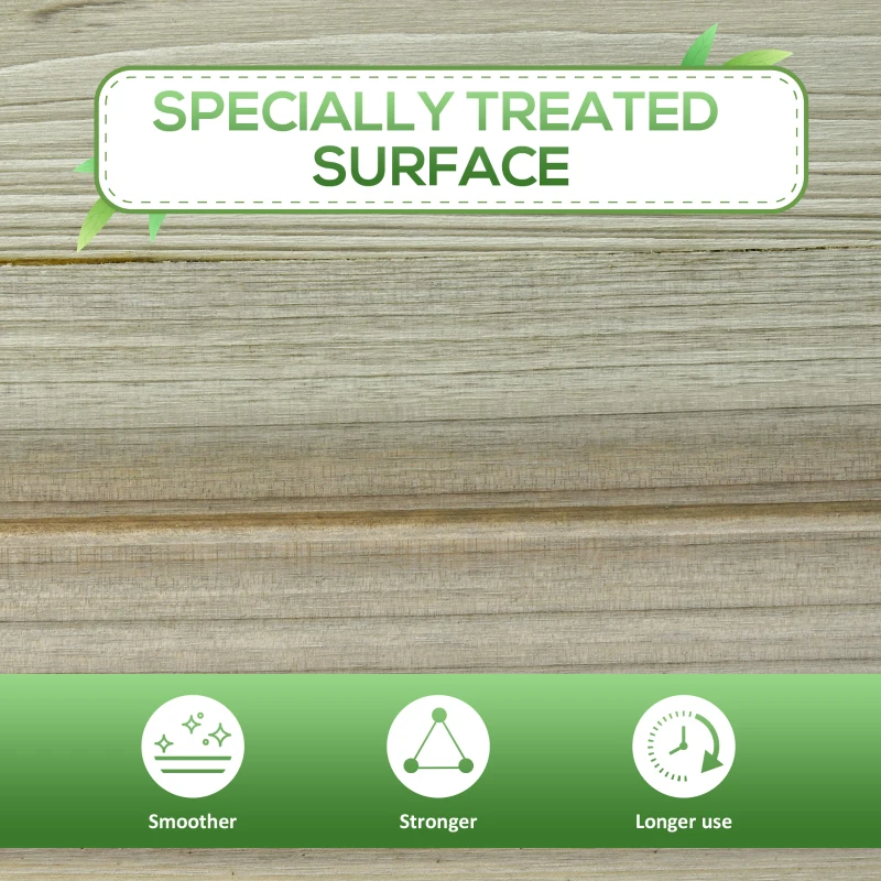 Podwyższone łóżko ogrodowe z półką, drewno, otwory odpływowe