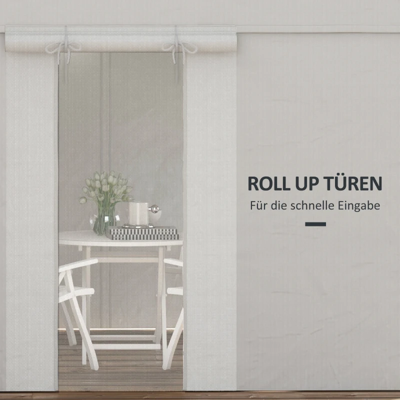 Zestaw zastępczy na dach pawilonu ogrodowego Outsunny z 2 bocznymi ścianami, wodoodporny pokrowiec na pawilon ogrodowy, namiot ogrodowy, Biały