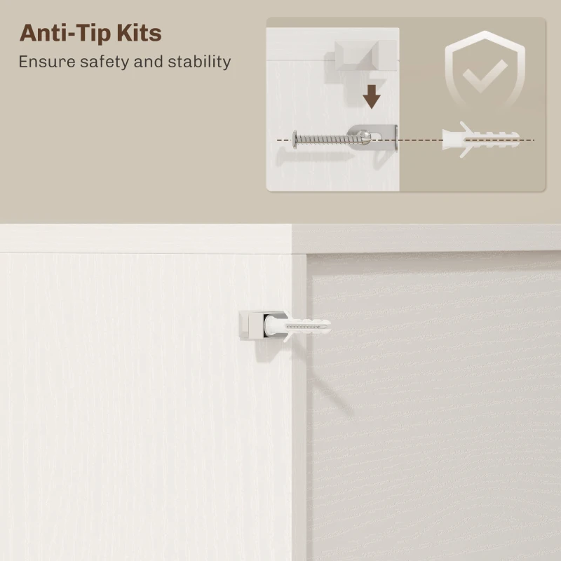 HOMCOM Aparador de Cocina con Tomas Eléctricas, Luz LED, Portabotellas y Puertas Correderas, 100x38x180 cm, Blanco