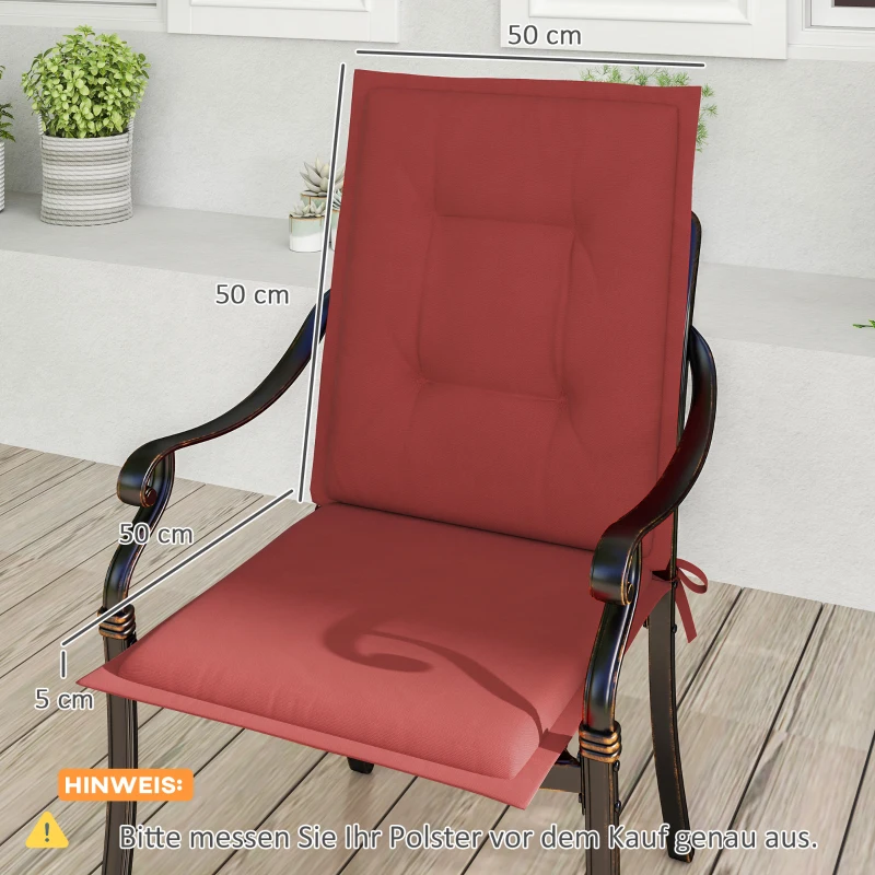 Zestaw 4 poduszek na krzesła 108x50x5 cm z wiązaniami