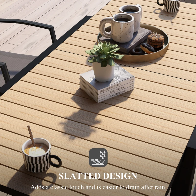 Outsunny Stół ogrodowy Stół do jedzenia dla 6 osób Stół tarasowy Rozkładany stół balkonowy do 70 kg żółty 81/162 x 80 x 75 cm