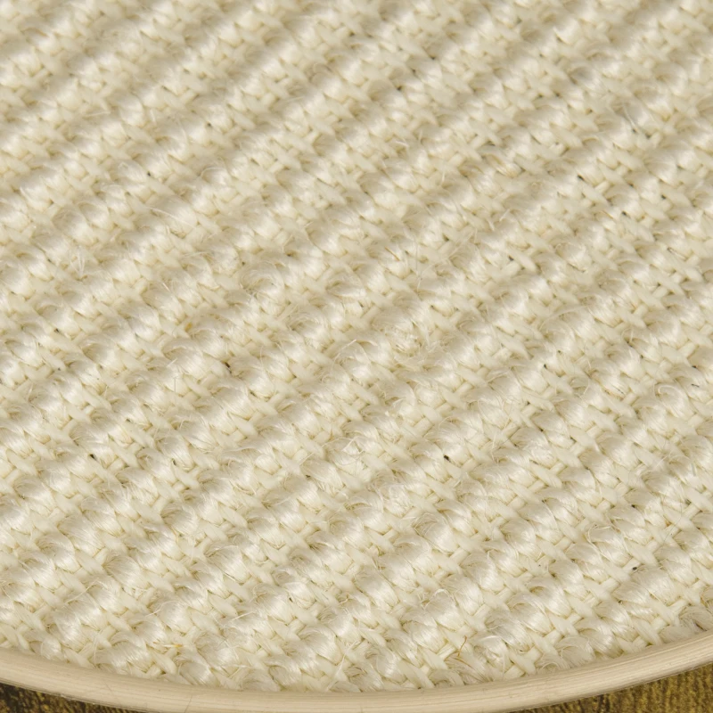 Deska do drapania PawHut z piłką, interaktywna drewniana zabawka dla kota, podkładka do drapania sizalu, ochrona przed zarysowaniami sofy, brązowa+kremowa biel, średnica 40 x 4,5 cm