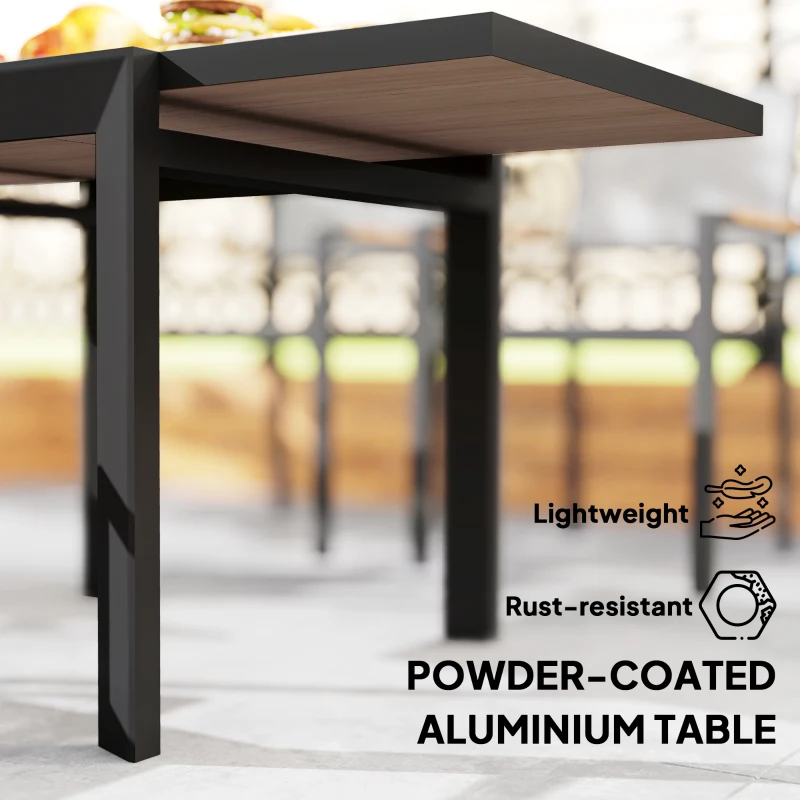 Stół ogrodowy rozkładany aluminiowy 80/160x80 cm, odporny na warunki atmosferyczne