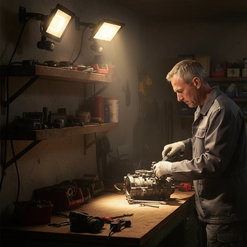 Zestaw 2 sztuk lamp roboczych HOMCOM 50W 5500LM 6000K IP65 Obrotowa, regulowana z 3 trybami światła, przenośna dla garażu, warsztatu, budowy