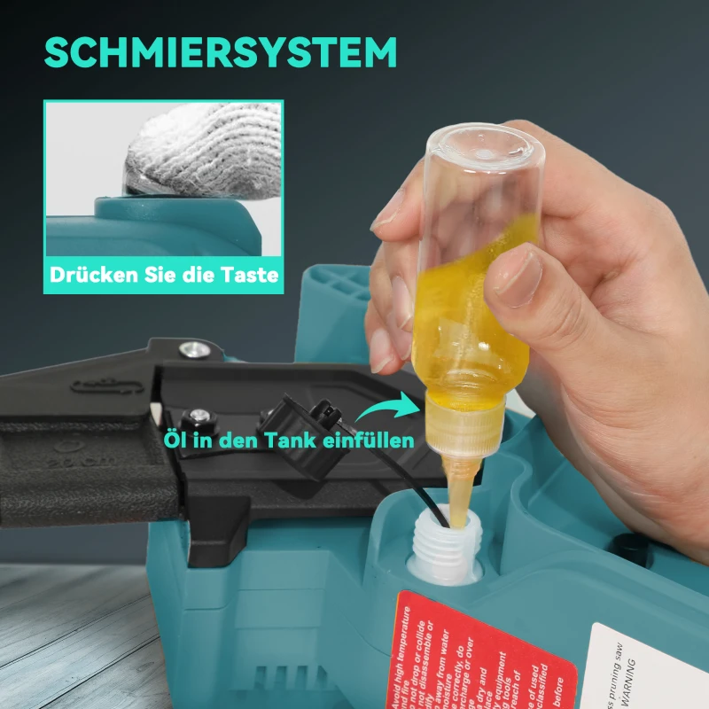 Outsunny 8 Inch 2-in-1 Electric Chainsaw with Telescopic Pole, Cordless Chain Saw with Brushless Motor, 2 Batteries and Safety Lock, Handheld Portable Wood Pruning Saw for Trimming Cutting, Blue