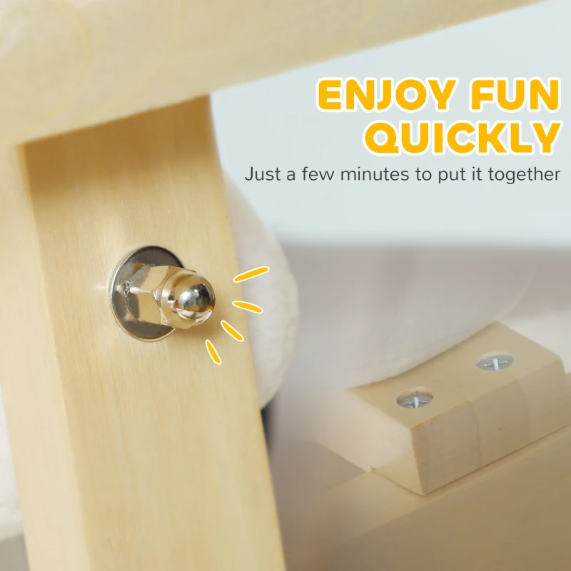 AIYAPLAY Rocking Horse, Animal Rocker Plush Ride on Dog with Barking, Wooden Base, for 2-4 Years Old, White