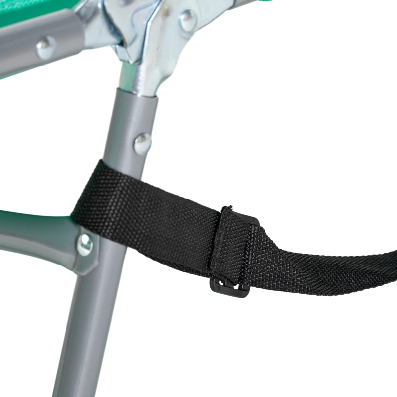 Leżak ogrodowy składany z poduszką i oknem do czytania