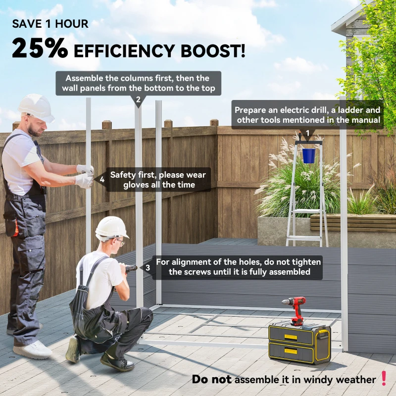 Domek ogrodowy 4,1m³, dach jednospadowy, 240 x 190 cm