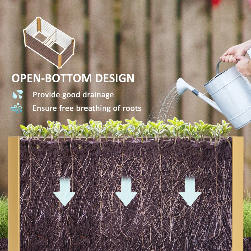 Wysokie łóżko ogrodowe, stal ocynkowana, odporne na warunki