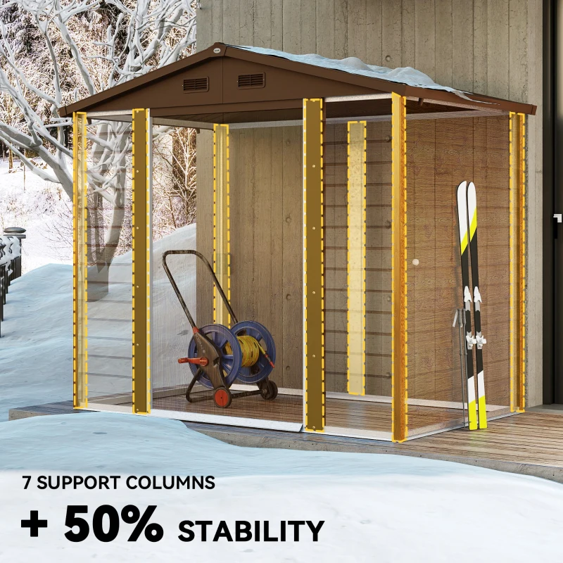 Domek narzędziowy metalowy w drewnianym wyglądzie, 3 m²