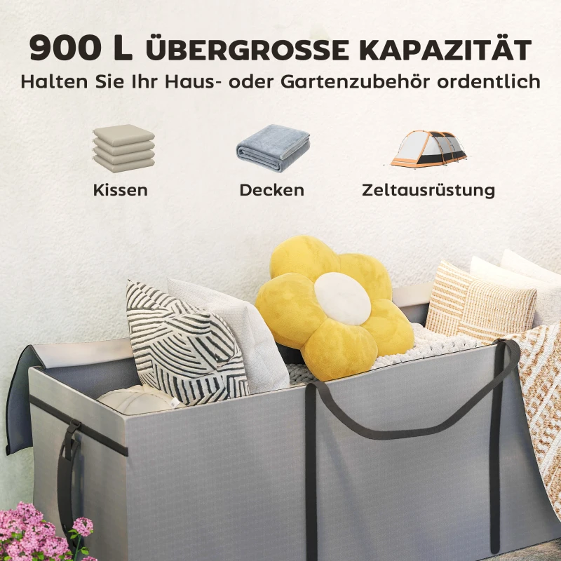 Torba na poduszki ogrodowe, pokrowiec, jasnoszara