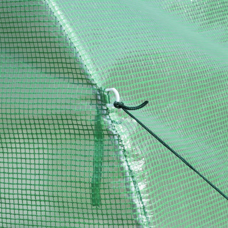 Outsunny Estufa de Jardim em Formato de Túnel Área 8 ㎡ 4x2x2,05 m Estrutura Tubular Reforçada Porta Zíper 6 Janelas Enroláveis Verde