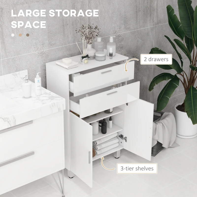 Szafka łazienkowa z 2 szufladami i regulowanym regałem