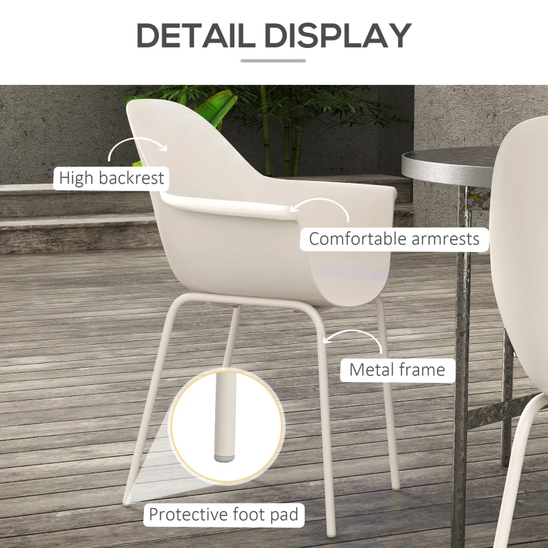 Zestaw 4 krzeseł ogrodowych, z oparciem i podłokietnikami, Stopień