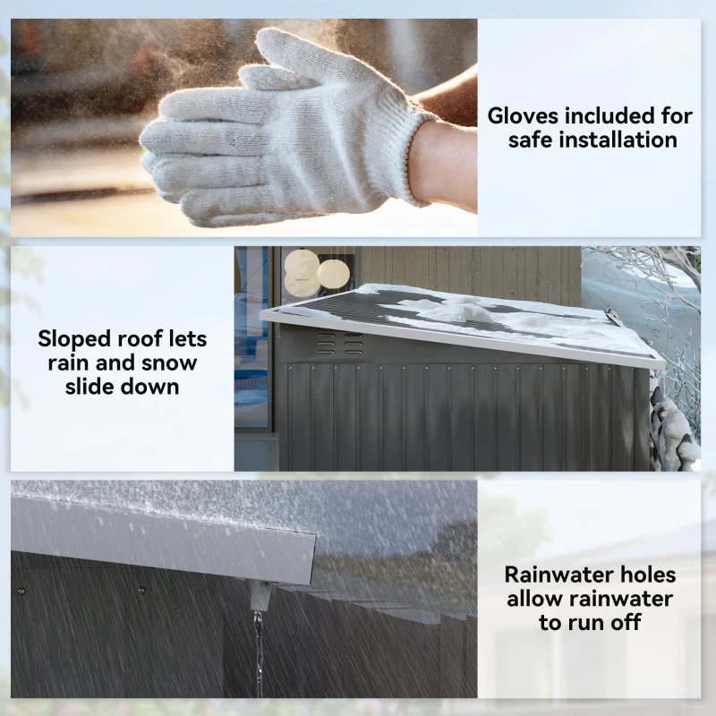 Domek ogrodowy z oknem, 260 x 177 x 190 cm, ciemnoszary