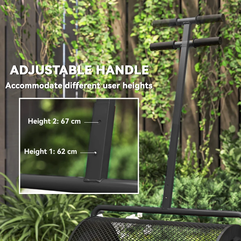 Siewnik do kompostu 75L, 61x40cm, do ogrodu, zielony