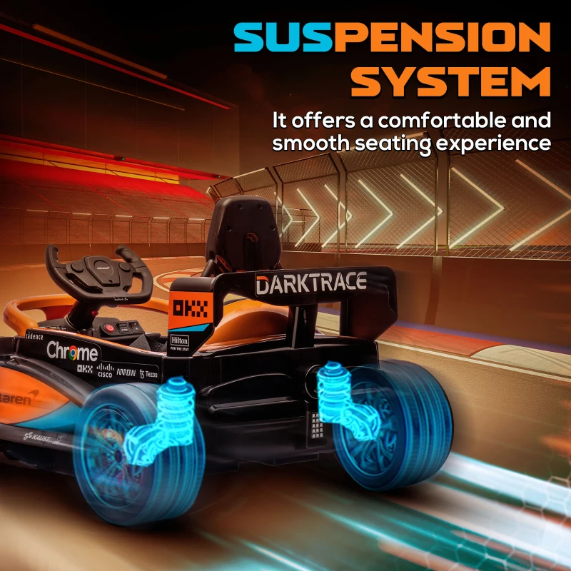 AIYAPLAY Elektryczne Auto dla Dzieci, 12V Pojazd Dziecięcy z Pilotem 2,4G, MP3 USB, Pojazd z Amortyzacją, Klakson, 3-5km/h, dla Dzieci 3-5 Lat, Pomarańczowy