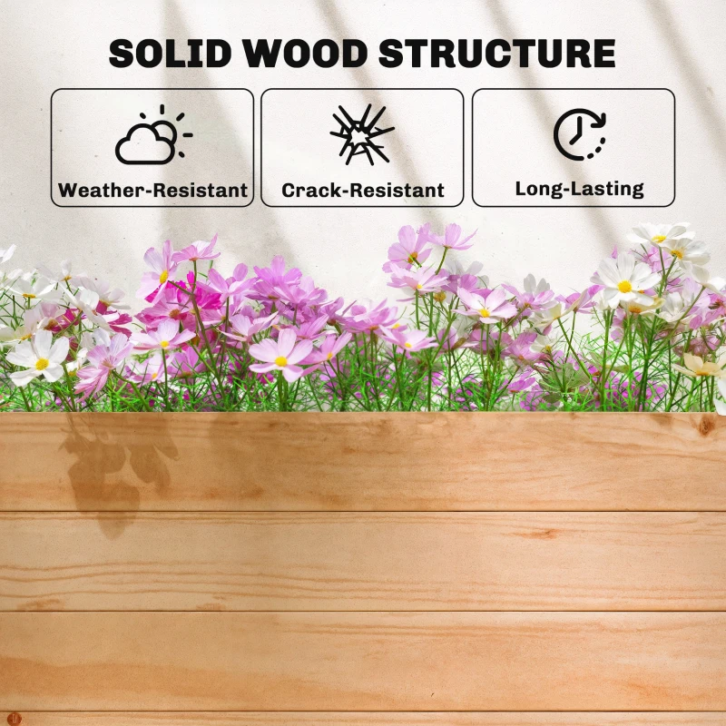 Outsunny Fir Wood 171 x 39 cm Planter and Trellis Garden Bed