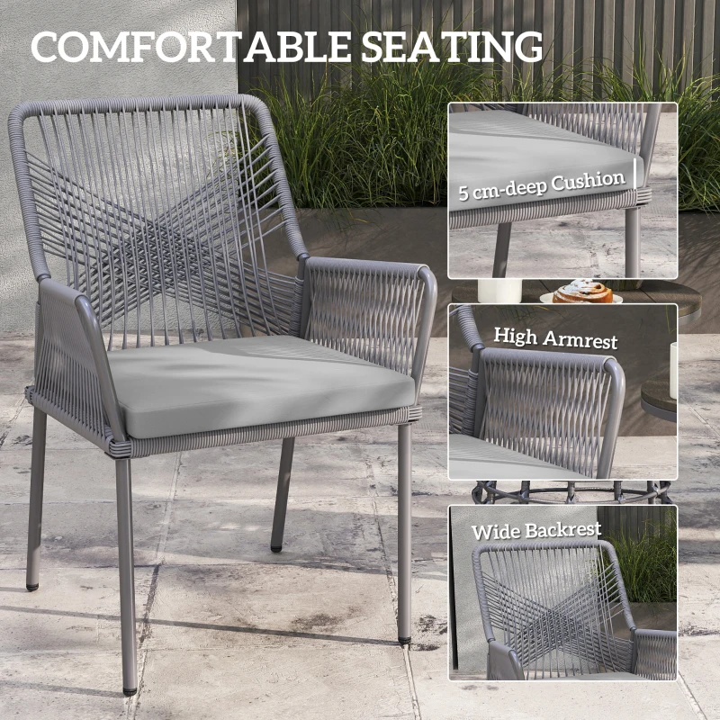 Zestaw 2 krzeseł ogrodowych z rattanu, z podłokietnikami