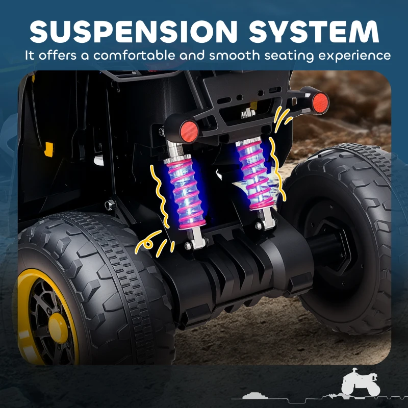 Elektro Quad dla dzieci 12V, 2 silniki, 3-6 km/h, Żółty