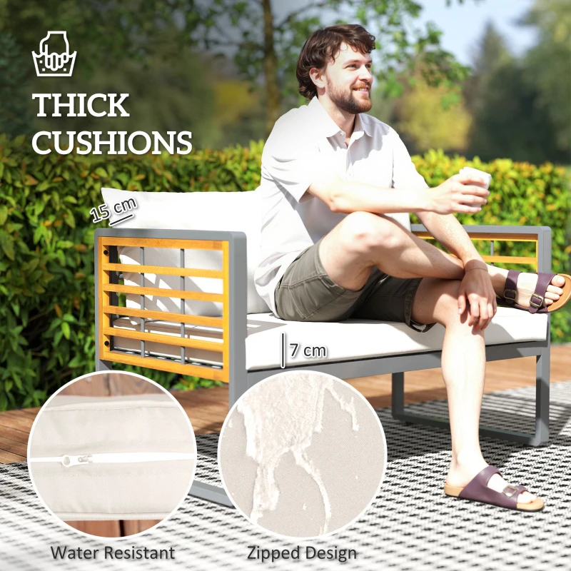 Zestaw mebli ogrodowych z akacji, odporny na warunki atmosferyczne