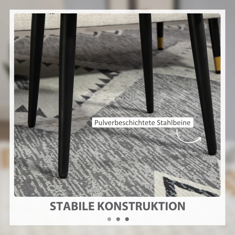 Pufa kwadratowa, hoker do makijażu, stalowe nogi, kaszmir