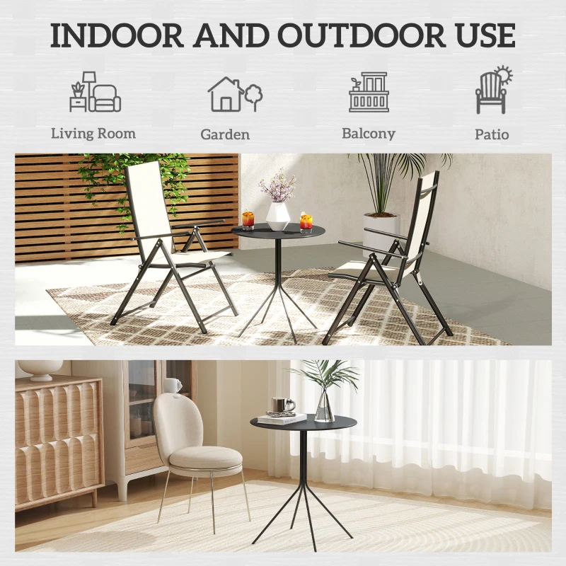 stół ogrodowy Ø60 cm, stalowy, odporny na warunki atmosferyczne