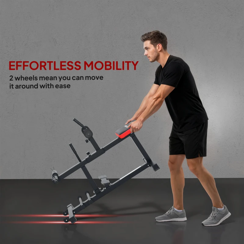 SPORTNOW Prostownik do nóg, 2 w 1 Regulowany zginacz nóg z kołkami taśmowymi i kółkami, Domowy trener nóg i ud, Sprzęt fitness do domowej siłowni