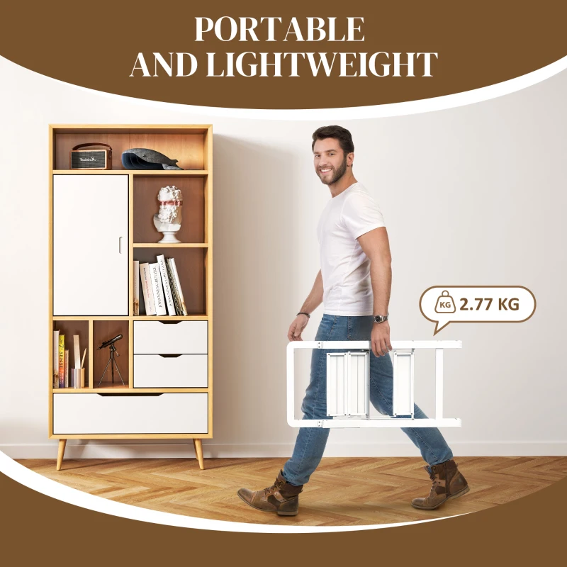 Drabina składana 2-stopniowa, antypoślizgowa, z uchwytem