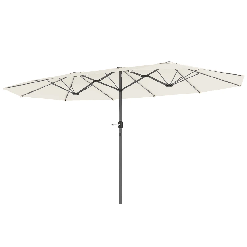 Podwójny parasol ogrodowy 436x260 cm, UV, stal, beżowy