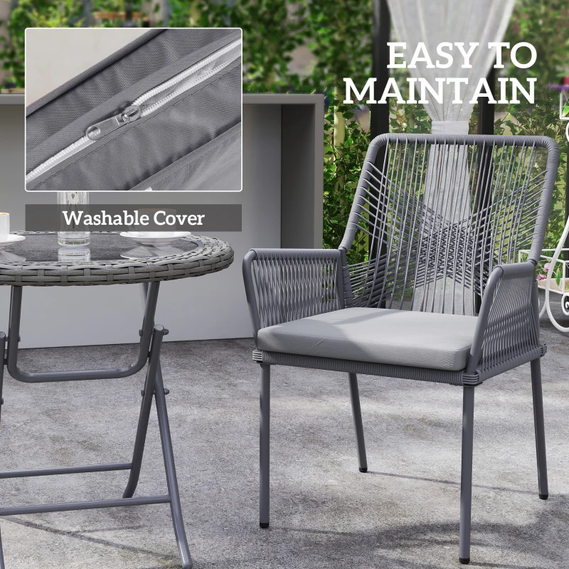 Zestaw 2 krzeseł ogrodowych z rattanu, z podłokietnikami