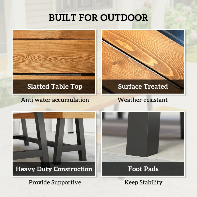 Zestaw mebli 3-częściowy, stół i 2 ławki, dla 4 osób