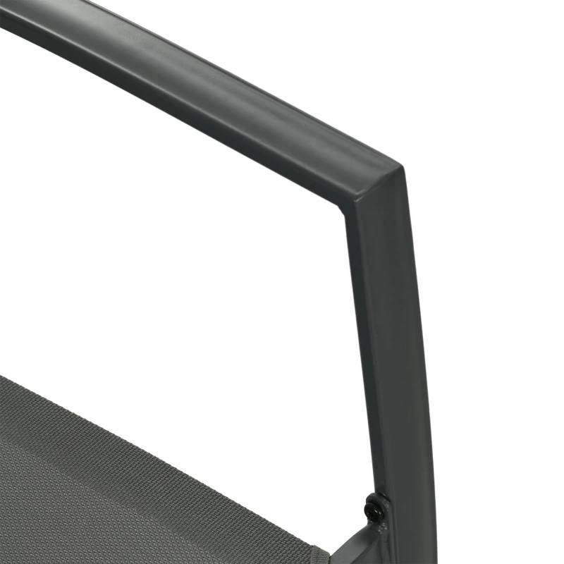 Outsunny 5 częściowy zestaw mebli ogrodowych, stół jadalniany, 4 składane krzesła, zestaw mebli ogrodowych, na taras, siatka, ciemnoszary