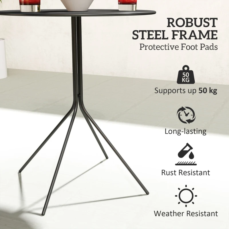 stół ogrodowy Ø60 cm, stalowy, odporny na warunki atmosferyczne