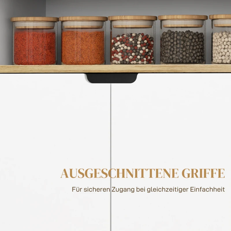 Wózek kuchenny z szafką, regulowane półki, Biały