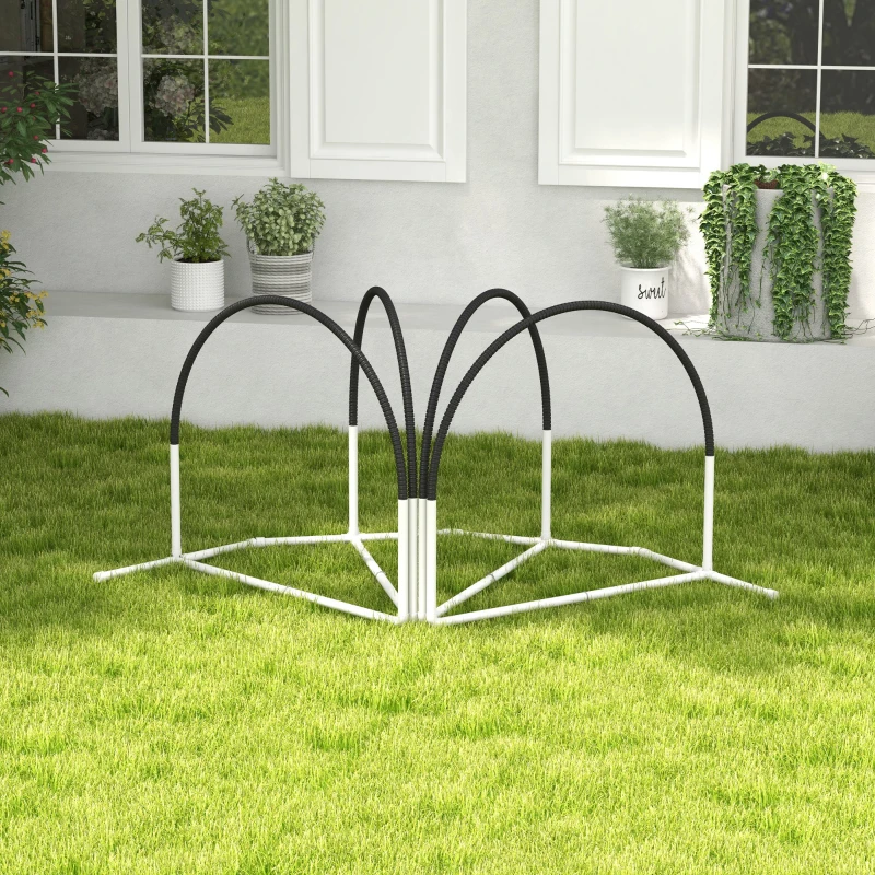 PawHut Zestaw Agility dla Psów, 4-elementowy zestaw szkoleniowy dla psów z kołami slalomowymi, zestaw agility dla psów z torbą z oxfordu, czarny