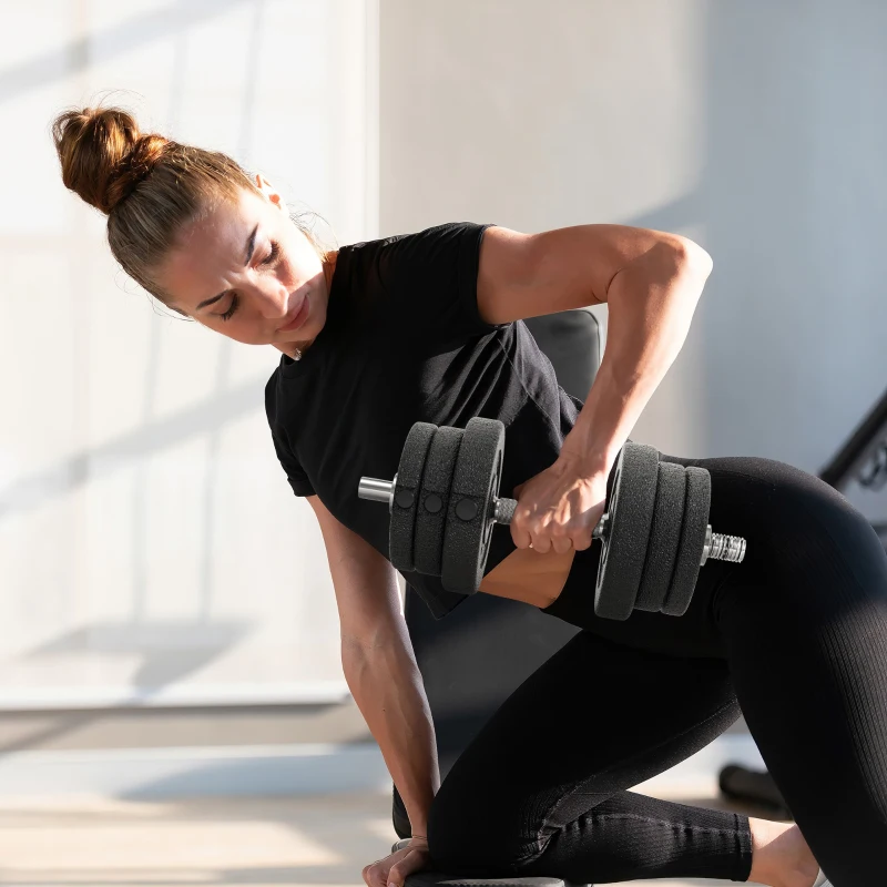 Zestaw hantli 30KG z obciążeniem do domu, stal, PU