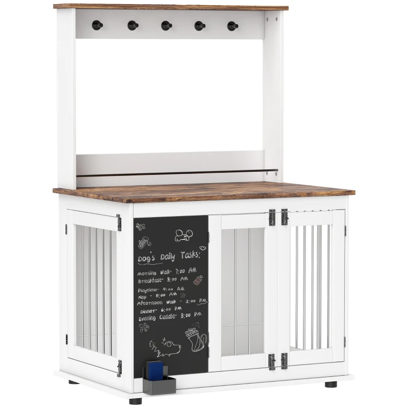 Klatka dla psa, 3 drzwi, regał na zabawki, Biała