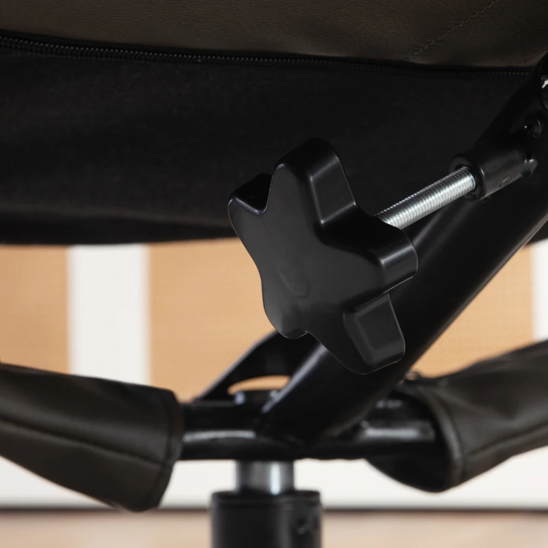 HOMCOM Fotel Relaksacyjny z Podnóżkiem, Fotel Telewizyjny z Funkcją Leżenia, Bujania, Wysokie Oparcie, do Sypialni, Salonu, Skóra Ekologiczna, Szary