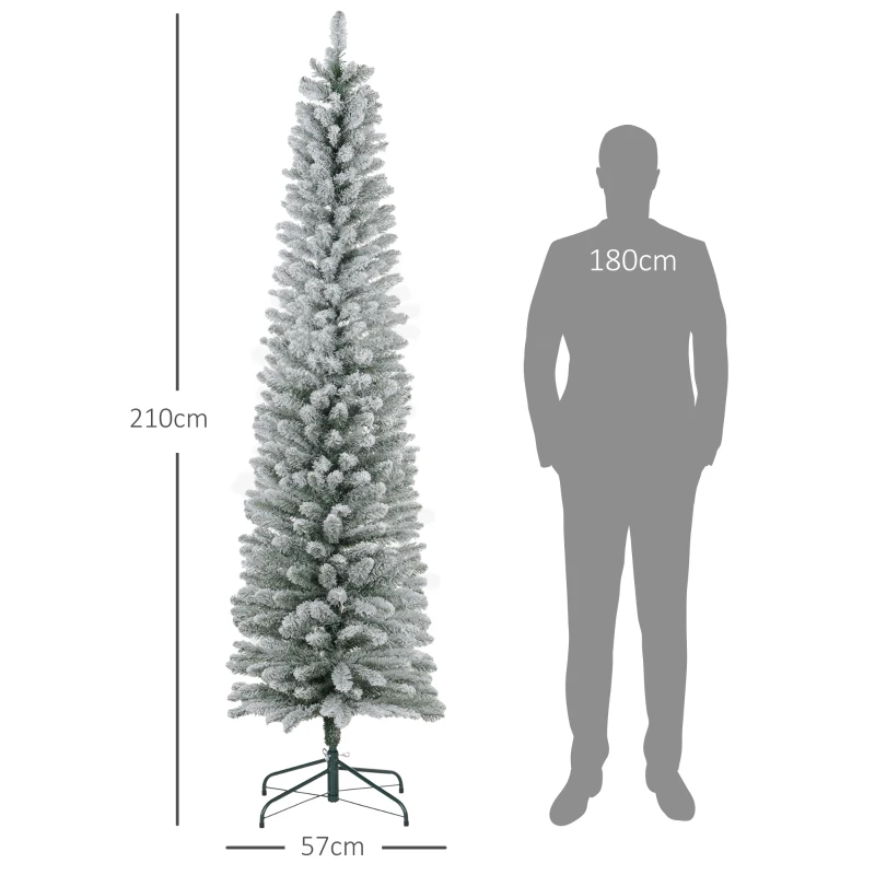 Sztuczna choinka 210 cm, 180 LED, składana, zielono-biała
