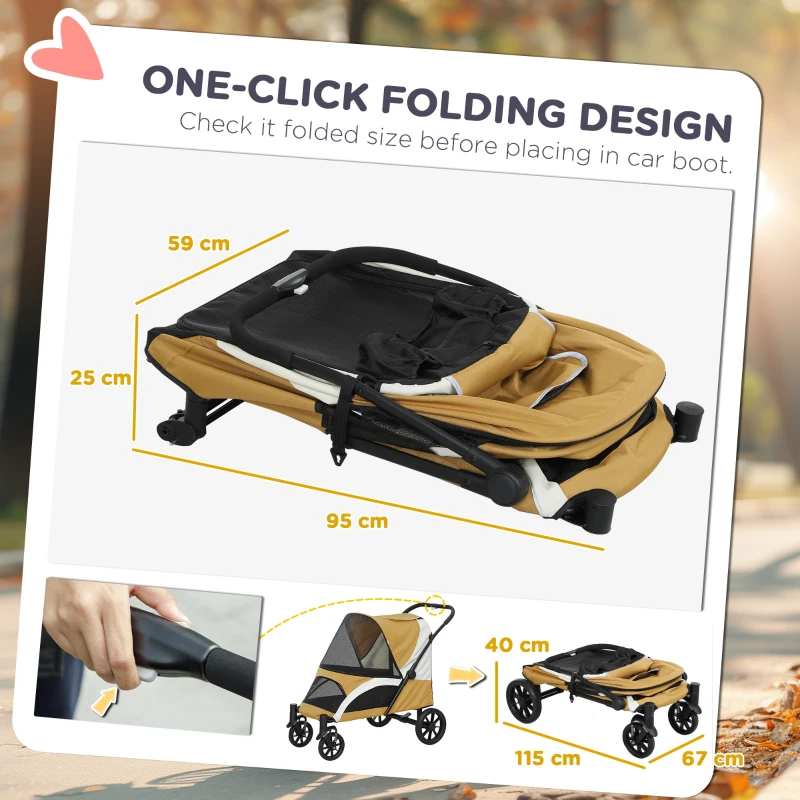 Wózek dla psa PawHut, składany, dla psów i kotów do 30 kg